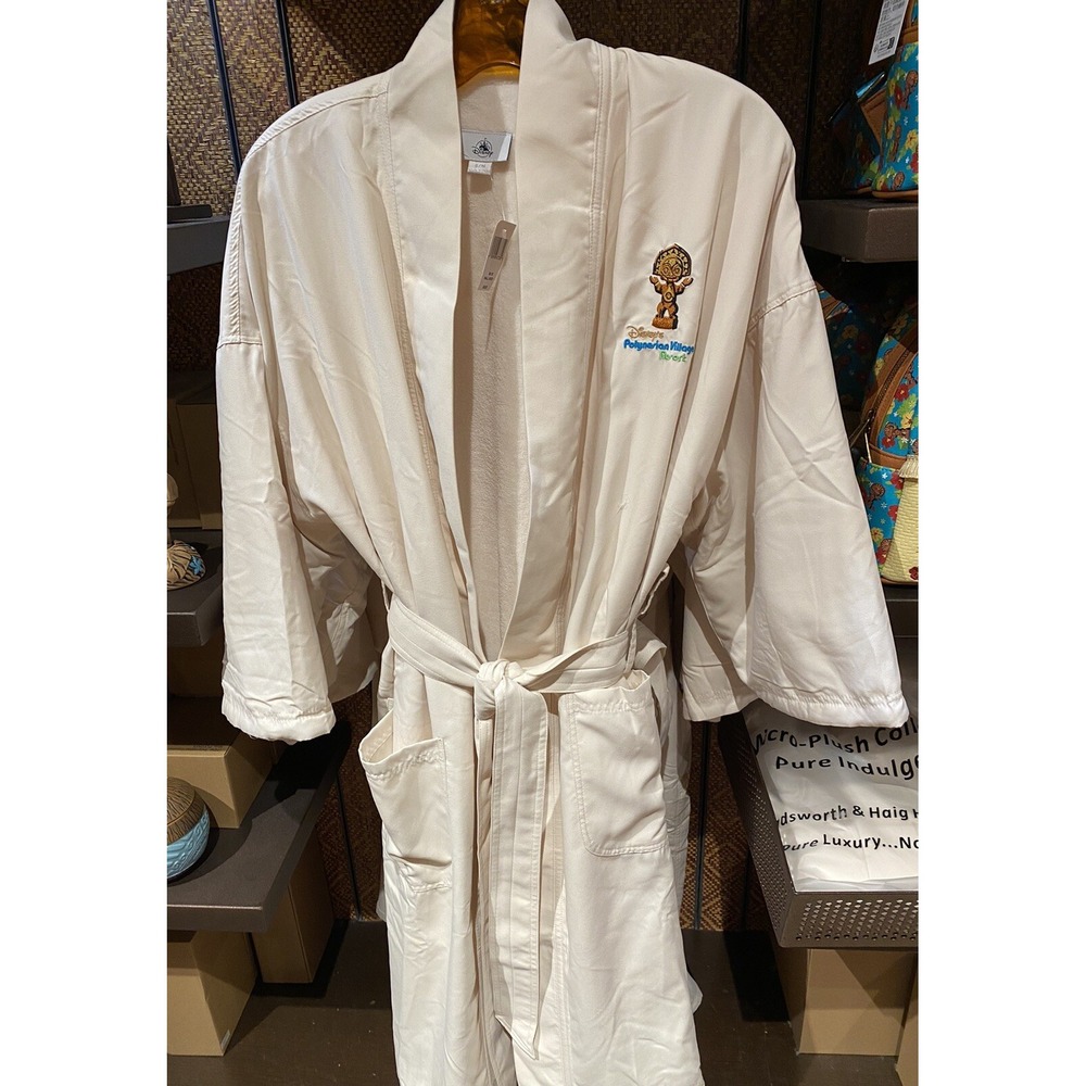 Disney Parks Polynesian Resort Robe Mid Cotton Fleece Lined 2X Adult Tiki Totem